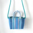 thumbnail image 5 of Handbag  Bags Woven Bag Colorful Plastic Strip Handle Small Cute Fashionable Square Bag For Summer Beach Sky Blue, 5 of 5