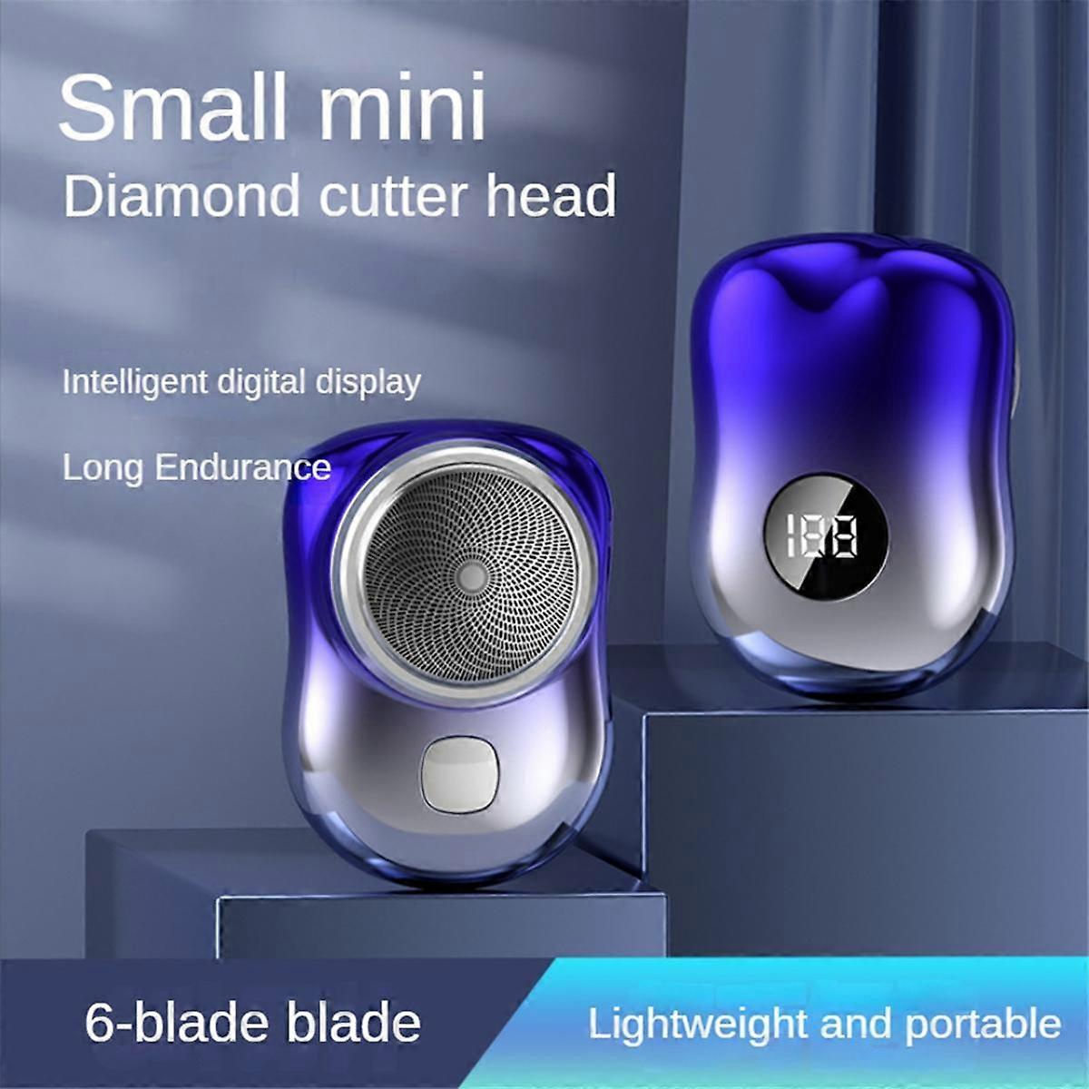 Rasoir Électrique Portable USB pour Hommes Mini-Rasoir de Poche Tondeuse à Barbe Affichage Numérique Rasoir de Voyage,A