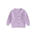 thumbnail image 1 of Kmbangi Cardigan Tricoté pour Bébés Filles Mignon Manches Longues Col Rond Couleur Unie Pull Boutonné Automne, 1 of 9