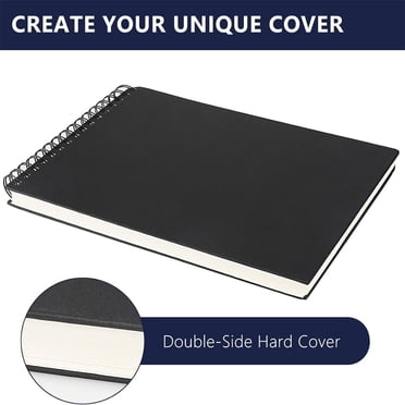 Cosmug Paper Sketchbook,Bound Art Notebook with 60 Sheets/120 Pages,Premium Sketch Book for Creative Drawing & Sketching,art notebook,sketch pad,Black,1PC