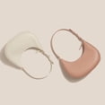 thumbnail image 3 of Women Shoudler Bag Solid Color Smooth Faux Leather Underarm Bag Crescent Shape Adjustable Strap Large Capacity Zipper Closure Lady Handbag, 3 of 11