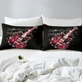 thumbnail image 4 of Ensemble de Draps pour Lit Simple à Notes de Musique de Guitare Rouge, Ensemble de Draps de Musique Rock pour Enfants Garçons Filles Ados Déco de Chambre Décor Scintillant Ensemble de Literie, 4 of 6