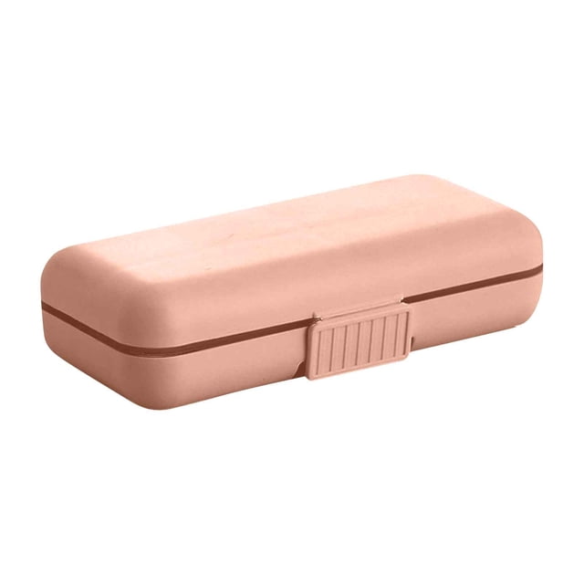 HOARBOEG Boîte Compacte de Voyage Portable avec Anneau en Caoutchouc de Silicone à l'Intérieur, Couvercle Rabattable à Double Étanchéité, Rangement Classifié et Tri des Médicaments