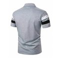 thumbnail image 4 of Shirts for Men, Mens Patchwork Fallow Button Round Neck Sports Short Sleeve Shirt, 4 of 5