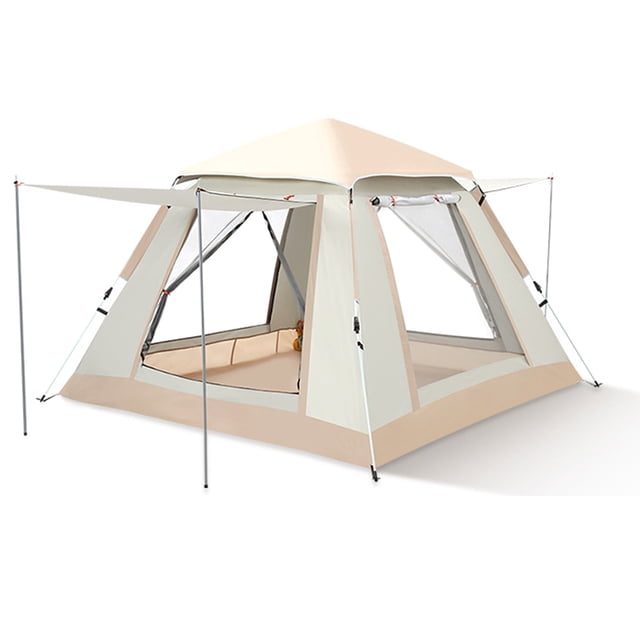 Graflsoa Quick-Setup Family Camping Tent with UV Protection, Portable for Outdoor Adventures, 210x210x142cm, 3-4 Person, Silver-Coated Oxford Cloth, Mist Gray