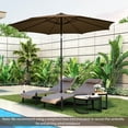 thumbnail image 4 of Costway Parasol de Marché pour Patio de 10 Pi avec 112 DEL Solaires, Manivelle Inclinable, Extérieur, Café, 4 of 10