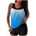 thumbnail image 1 of FAVIPT Bathing Suits for Women Modest Tummy Control Printed Swimwear Two Piece Athletic Tank Top with Shorts Sky Blue,M, 1 of 5