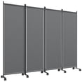 thumbnail image 1 of Outsunny Room Divider with Wheels, 5.6ft Folding Privacy Screen, Dark Grey, 1 of 10