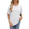 thumbnail image 1 of Bellella T-shirt d'Été pour Femmes à Manches Courtes, Col Rond, T-shirt Confortable, Chandail pour Dames, Blanc, M, 1 of 1