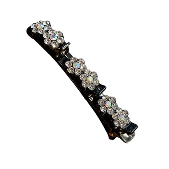 Sparkling Crystal Stone Braided HairClip, Double Bangs Hair Clips Braided Hairs S3W7