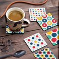 thumbnail image 3 of Inkdotpot Set of 6 Drink Coasters DecorativeNon,SlipCork Base4-inch Square PrintedCoastersEasy Clean- Love, 3 of 8
