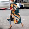 thumbnail image 3 of Babysbule Manteaux pour Femmes Liquidation Mode Femmes Veste Imprimée à Poches Manteau Cardigan Pardessus Long Trench, 3 of 4
