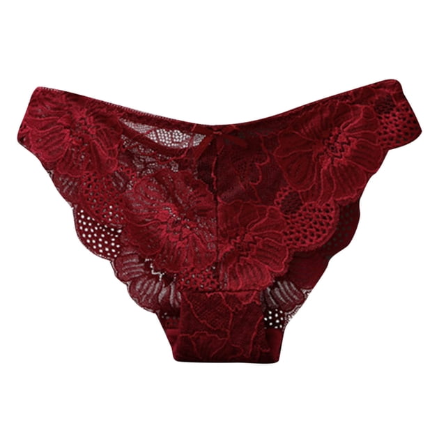 DPTALR Culottes pour Femmes Aguichant Mignonnes à Nœud, Design Crochet, Dentelle Intégrale, Culottes Taille Basse