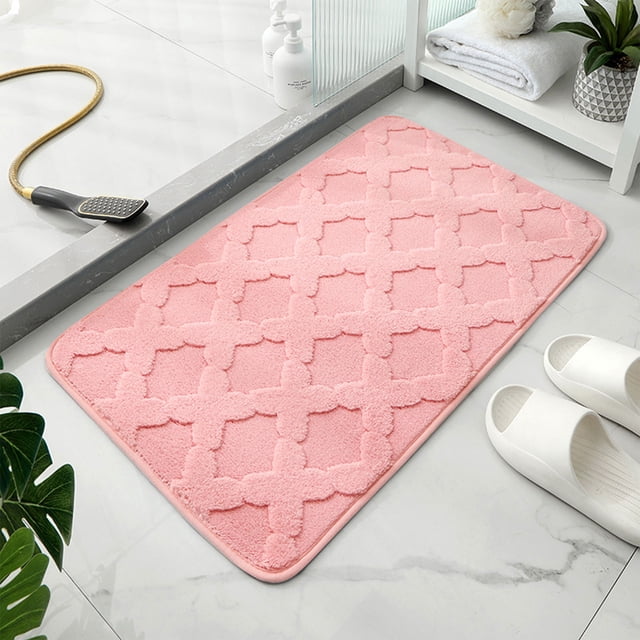 Thickened Absorbent Bathroom Rug - Non-Slip Toilet & Shower Mat for Wet Areas, Soft Plush Floor Carpet