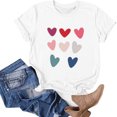 thumbnail image 1 of TIMIFIS T-Shirts de la Saint-Valentin pour Femmes Été Décontracté Ample à Manches Courtes Col Rond T-Shirt Imprimé Cœur d'Amour, 1 of 4