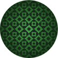 thumbnail image 1 of Ahgly Company Tapis Rond Lavable en Machine Intérieur Transitionnel Vert, 4 Pieds Rond, 1 of 7