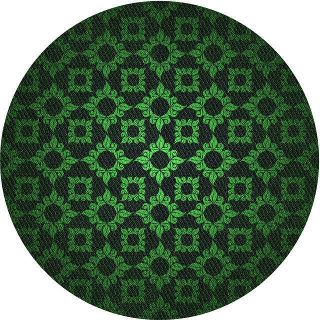 Ahgly Company Tapis Rond Lavable en Machine Intérieur Transitionnel Vert, 4 Pieds Rond