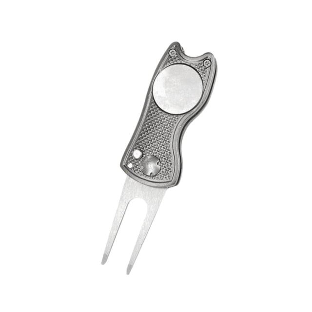 Golf Pitch Divot Repair Switchblade Ball Marker Golf Divot Groove Cleaner Gray