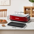 thumbnail image 2 of CUSIMAX 1500W Smokeless Indoor Grill,Electric Grill,Portable Korean BBQ with Turbo Smoke Extraction, Nonstick Removable Grill and Griddle Plates,Red., 2 of 8