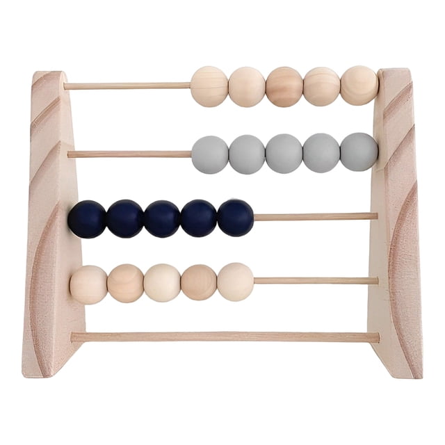 Jouet Abacus en Bois Perles Comptage Jouets Simple Design de Jouet Abacus Éducation Précoce Apprentissage des Maths Jouets Accessoire Éducatif Décoration Maison Bleu