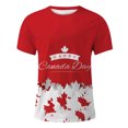 thumbnail image 3 of LUOGENLI T-shirts pour Homme pour Hommes Été Canada Fête de l'Indépendance Fête Nationale pour Imprimé Drapeau Rétro Col Rond Manches Courtes Hauts Tee T-shirts Hommes Grande Taille et Grande Stature la Saint-Patrick Rouge TG, 3 of 4