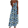 thumbnail image 2 of Ovzne Robes Grande Taille pour Femmes aux Formes Robe Femme Robes d'Été pour Femmes Imprimé Sans Manches Col Rond Robe Décontractée Longues Robes Robe de Printemps Imprimée Liquidation, 2 of 5