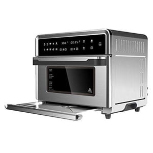 Megachef 10 in 1 Electronic Multifunction 360 Degree Hot Air Technology Countertop Oven, Silver Chrome, 25 Liter Capacity