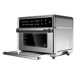 Megachef 10 in 1 Electronic Multifunction 360 Degree Hot Air Technology Countertop Oven, Silver Chrome, 25 Liter Capacity
