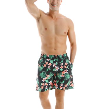 Father and Son Matching Swim Trunks Hawaii Print Beachwear Parent-Child Swimwear Summer Bathing Suit Pants