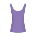 thumbnail image 4 of Jsaierl Women Spaghetti Strap U Neck Ribbed Tanks Tops Solid Color Slim Fit Vests Basic Sleeveless Yoga Shirts, 4 of 6