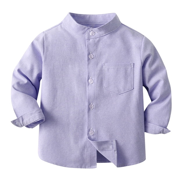 Birdeem Blouse à Col Montant pour Garçons, Manches Courtes, Imprimé Mignon, Printemps et Été