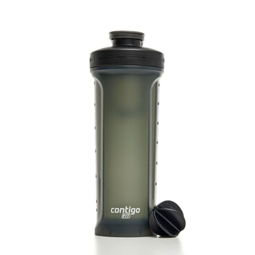 Contigo Fit Shake & Go 2.0 Protein Shaker Bottle with Leak-Proof Lid, 28 oz (828 ml), Gym Water Bottle with Whisk and Carry Handle, Dishwasher Safe Mixer Bottle, Sake with Salt