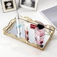 thumbnail image 3 of Plateau Miroir Style Vintage Rangement pour Table Basse Base Cosmétique Plat Miroir Bouteille de Parfum Moyen, 3 of 8