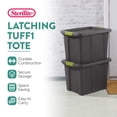 thumbnail image 3 of Sterilite Tuff1 Bac de Rangement en Plastique de 18 Gal avec Loquet et Couvercle (Lot de 18), 3 of 8