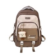 Cute Durable Lightweight Backpack For Students School Bag With Pendant Accessories Casual Outdoor Travel Daypack