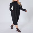 thumbnail image 4 of Robe Maxi Tricotée d'Hiver pour Femmes à Manches Longues et Col Montant, 4 of 9