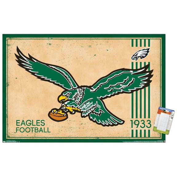 NFL Philadelphia Eagles - Retro Logo 14 Wall Poster, 22.375" x 34" Framed
