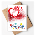 thumbnail image 1 of White Red Hearts Flowers Valentine's Day Wedding Cards Congratulations Greeting Envelopes, 1 of 3