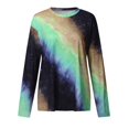 thumbnail image 4 of Chemises à Manches Longues Décontractées pour Femmes Automne Hiver Graphique Tee Tie Tye Imprimé Col Rond Casual en Vrac Pull-Over Chemises Violet, 4 of 6