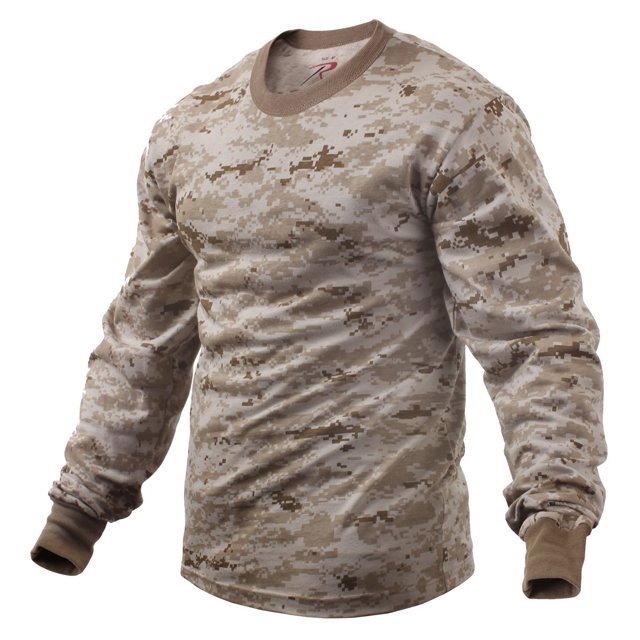 Rothco Long Sleeve Digital Camo T-Shirts - Desert Digital Camo, 2X-Large