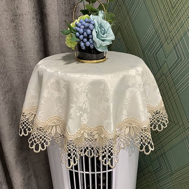 CHOK Lace Jacquard Tablecloth Macrame Round Doily Table Topper Decoration Cover for Home Dresser Scarf and Table Centerpiece