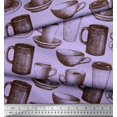 thumbnail image 1 of Soimoi polyester Crepe Fabric Tea & Coffee Cups Decor Fabric Printed Yard 42 Inch Wide, 1 of 3