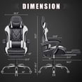 thumbnail image 2 of Homall Gaming Chair with Footrest Massage Office Chair Computer Racing Chair High Back PU Leather Chair,White, 2 of 7