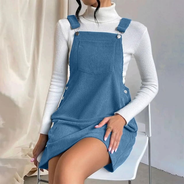FcBaudy Camisole Sans Manches Robe Col en V, Robes d'Été pour Femmes, Robes pour Femmes Nouvelle Robe à Bretelles en Velours Côtelé Ample Robe à Bretelles pour Femmes