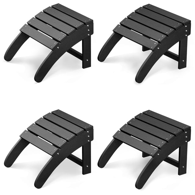 HDPE Outdoor Ottoman Foot Rest for Adirondack Chair, Weather Resistant Patio Footstool for Porch, Pool, Lawn and Backyard