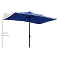 thumbnail image 3 of Outsunny Solar Patio Umbrella with LED and Tilt, Table Umbrella, Dark Blue, 3 of 10