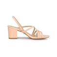 thumbnail image 3 of BLISSFUL STEP Women's Solid Color Strappy Slingback Chunky High Heels Sandals, 3 of 7