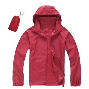 PMVFHDE Ensemble Imperméable Femme Couleur Unie Manteau de Pluie Pliable Léger Coupe-Vent avec Capuchon Équipement de Pluie Extérieur Voyage Randonnée Cyclisme RD1,m