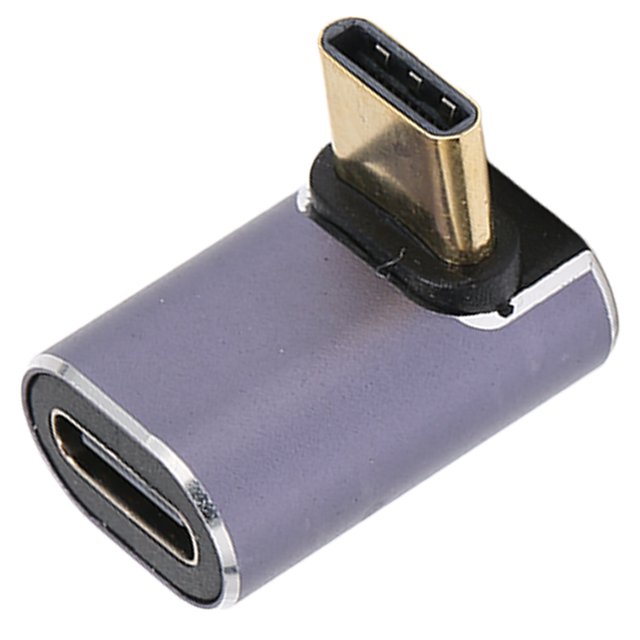 Adaptateur Type C Angle Droit, 40GB 100W Type C Femelle vers Mâle Adaptateur Angle Droit Haute Résolution Transmission Haute Vitesse pour Appareils Type C Femelle vers Type C Mâle 40G Droit