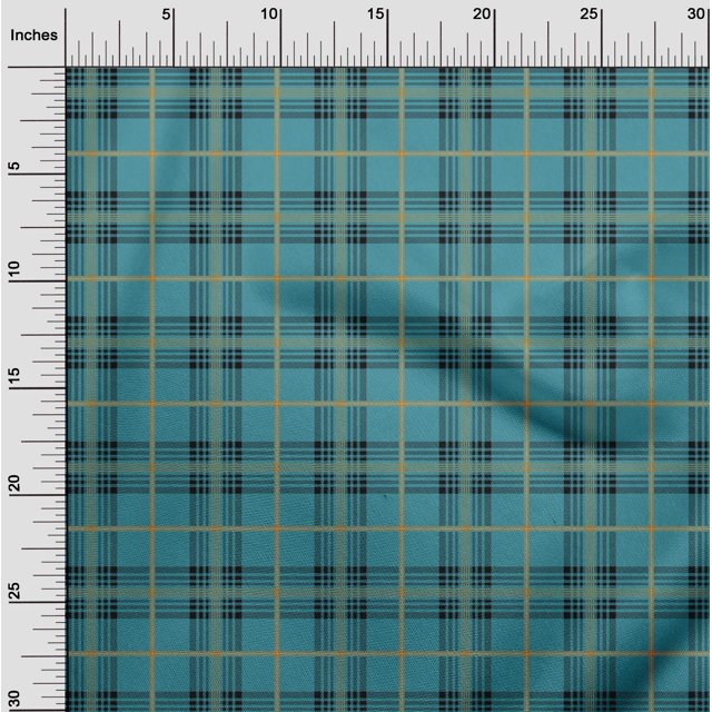 oneOone Polyester Lycra Fabric Tartan Check Printed Craft Fabric BTY 56 Inch Wide
